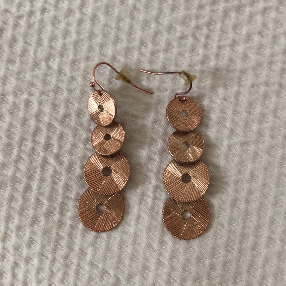 Copper, dangle earrings